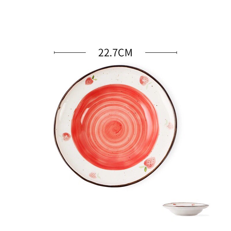 Đĩa gốm sứ cao cấp - Lòng sâu tô màu layout siêu xinh