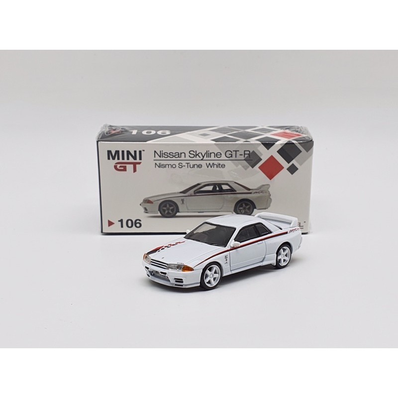 Xe Mô Hình Nissan Skyline GT-R (R32) Nismo S-Tune White RHD 1:64 MiniGT (Trắng)