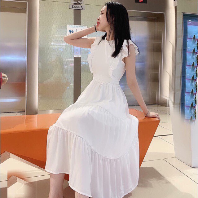 [ẢNH THẬT CUỐI] DM010 - Đầm Maxi Form Xòe Phối Bèo Cột Nơ Lưng | BigBuy360 - bigbuy360.vn