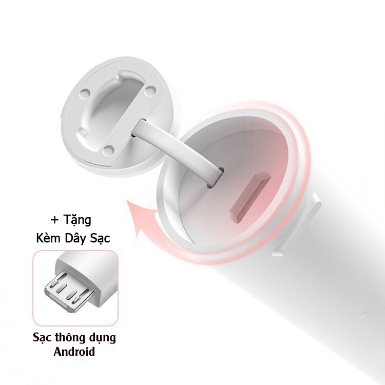 Bàn chải điện Xiaomi Mijia T100 (pin sạc) va Bộ 3 Đầu bàn chải T100 - kháng nước ipx7 - Bàn Chải Đánh Răng Mijia T100