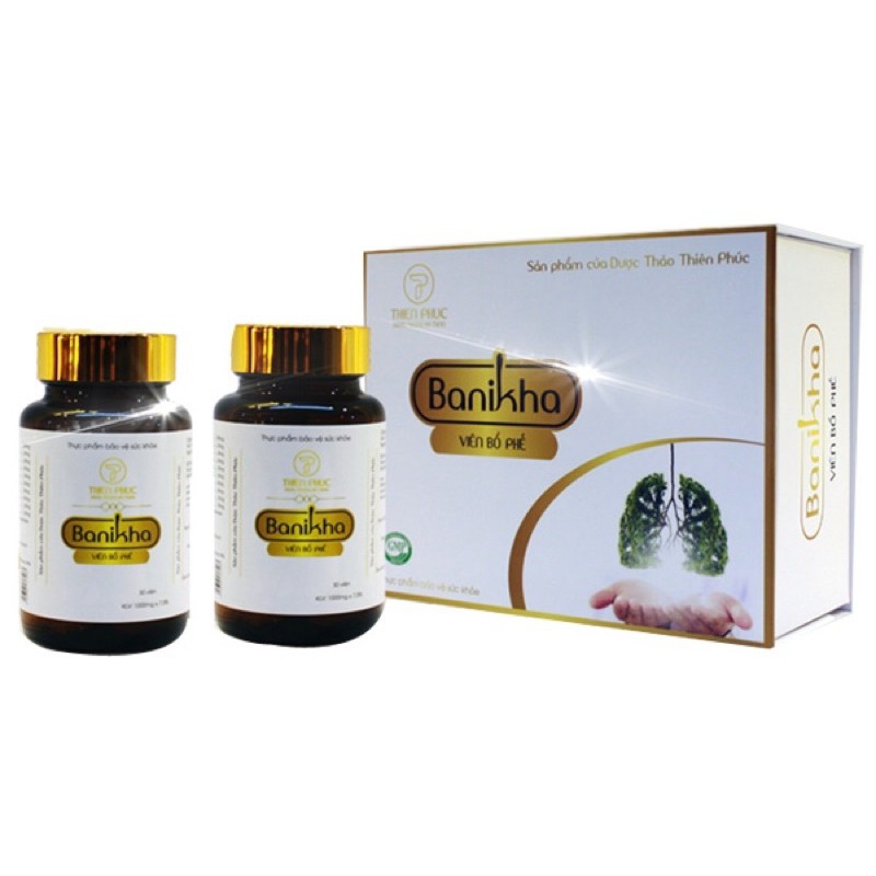 Viên bổ phế BANIKHA Thiên Phúc - giúp bổ phổi, hỗ trợ làm giảm các triệu chứng đau rát họng do viêm họng, viêm phế quản.