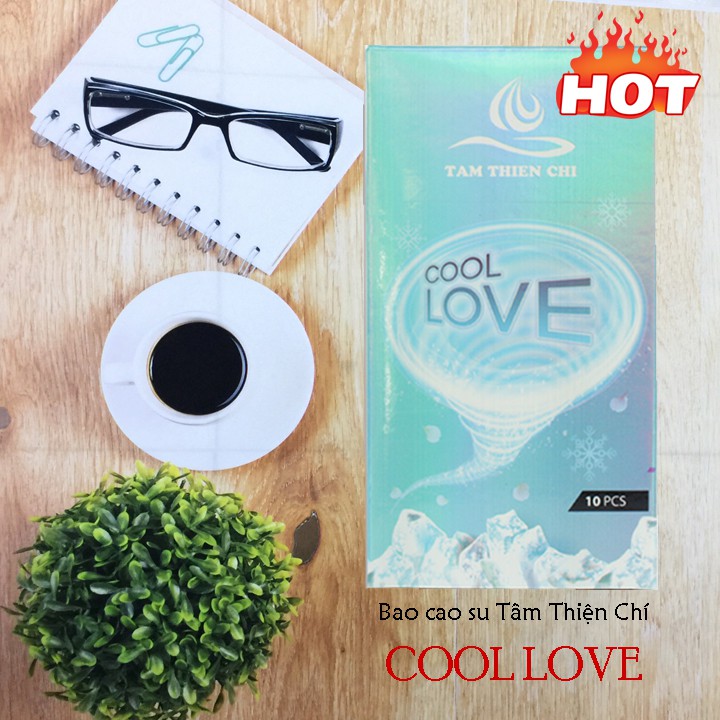 Hộp 10 chiếc Bao cao su Tâm Thiện Chí COOL LOVE mát lạnh kéo dài TTC