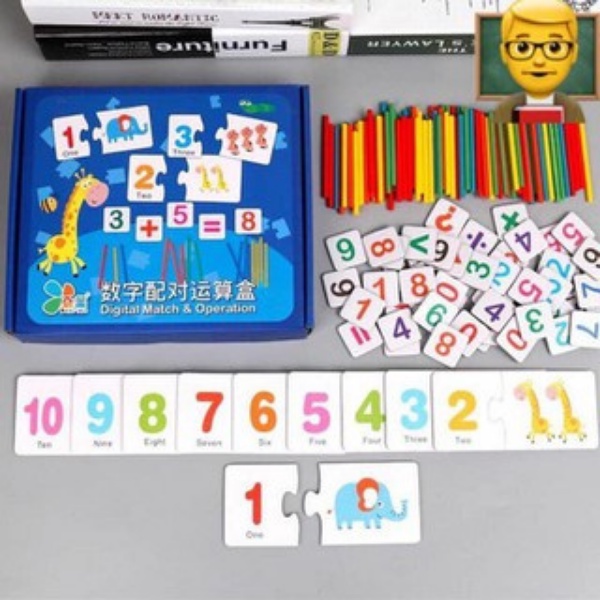 Bộ học bảng số kèm que tính