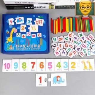 Bộ học bảng số kèm que tính