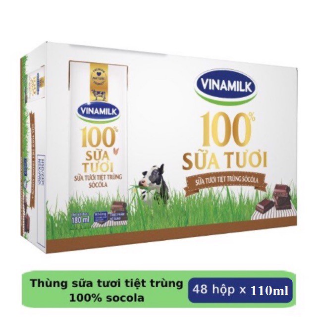 Thùng 48 hộp 110ml sữa tươi tiệt trùng Vinamilk socola (48 hộp x 110ml)