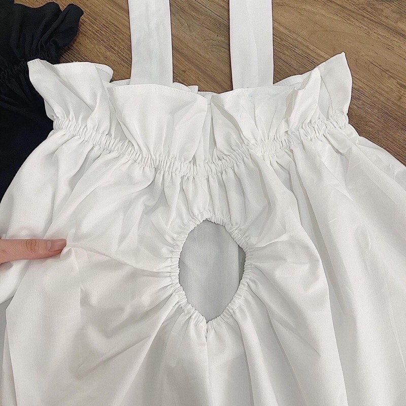 Áo kiểu kate nữ dây quàng cổ khoét lưng | BigBuy360 - bigbuy360.vn