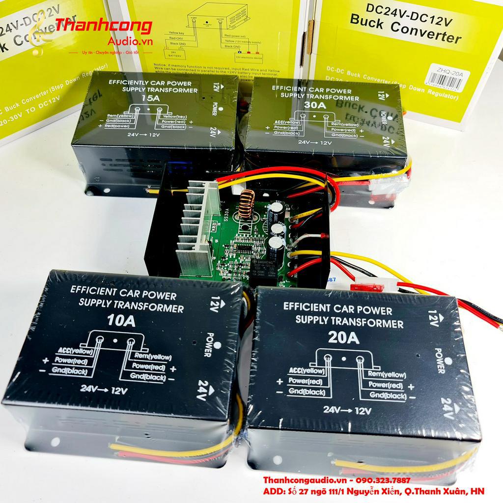 Bộ chuyển đổi nguồn ô tô Kuerl 10A/15A/20A/30A xe tải từ 24V Xuống 12V.