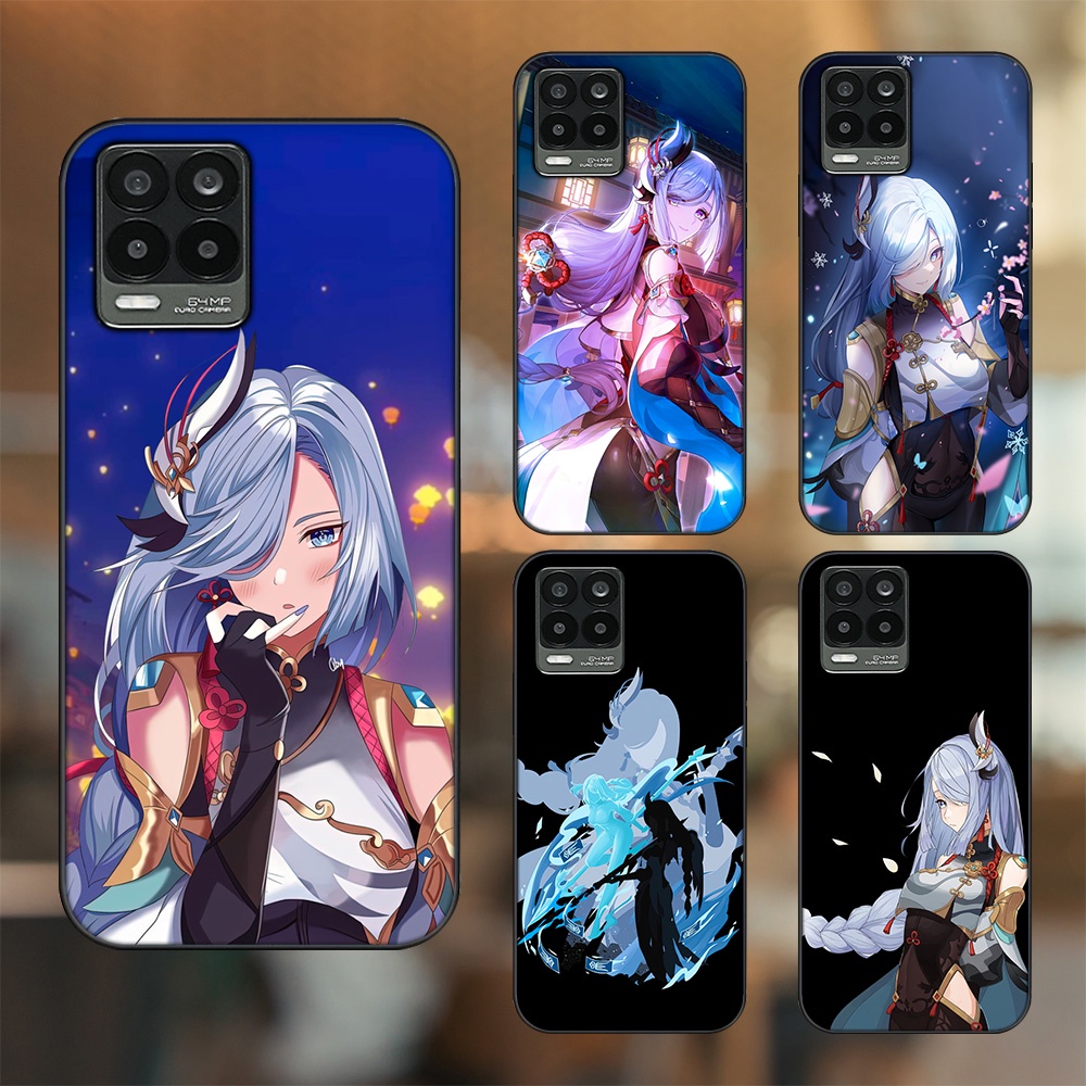 Ốp lưng Realme 8, 8 Pro viền đen in hình Shenhe Genshin Impact
