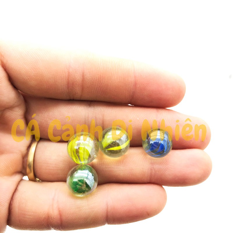 Viên bi ve NHÍ 8 khía 200 gram  size 1.1 cm trang trí hồ cá