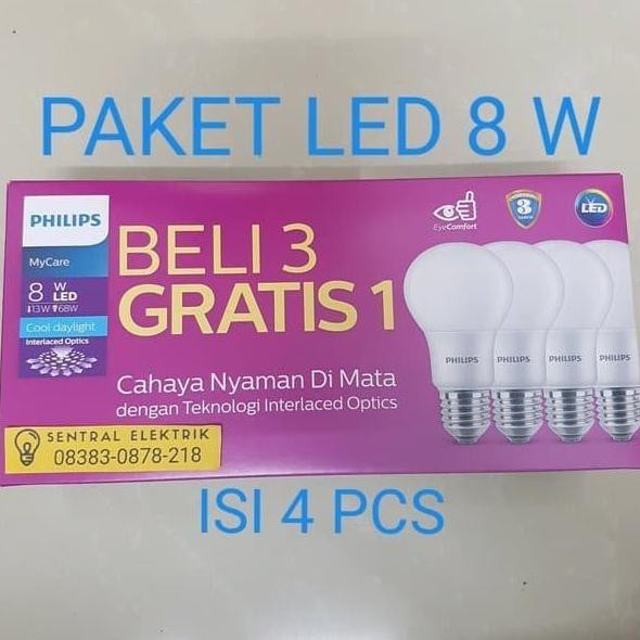 Philips Bóng Đèn Led 8 Watt Mua 3 Trong 1 Philips 0512