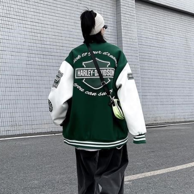 Áo khoác bóng chày in họa tiết phong cách hiphop thời trang cá tính cho nam và nữ
