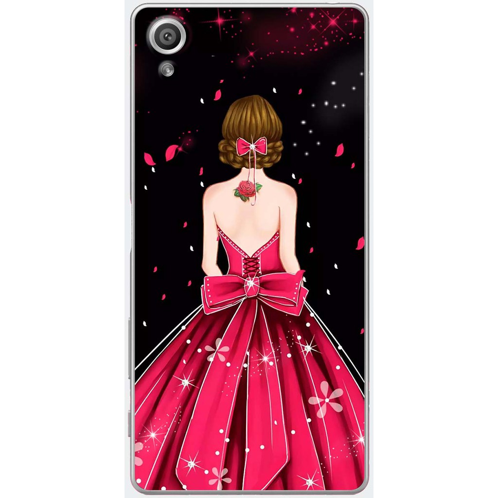 Ốp lưng nhựa dẻo Sony X, XA, XA Ultra in hình Cô gái váy hồng