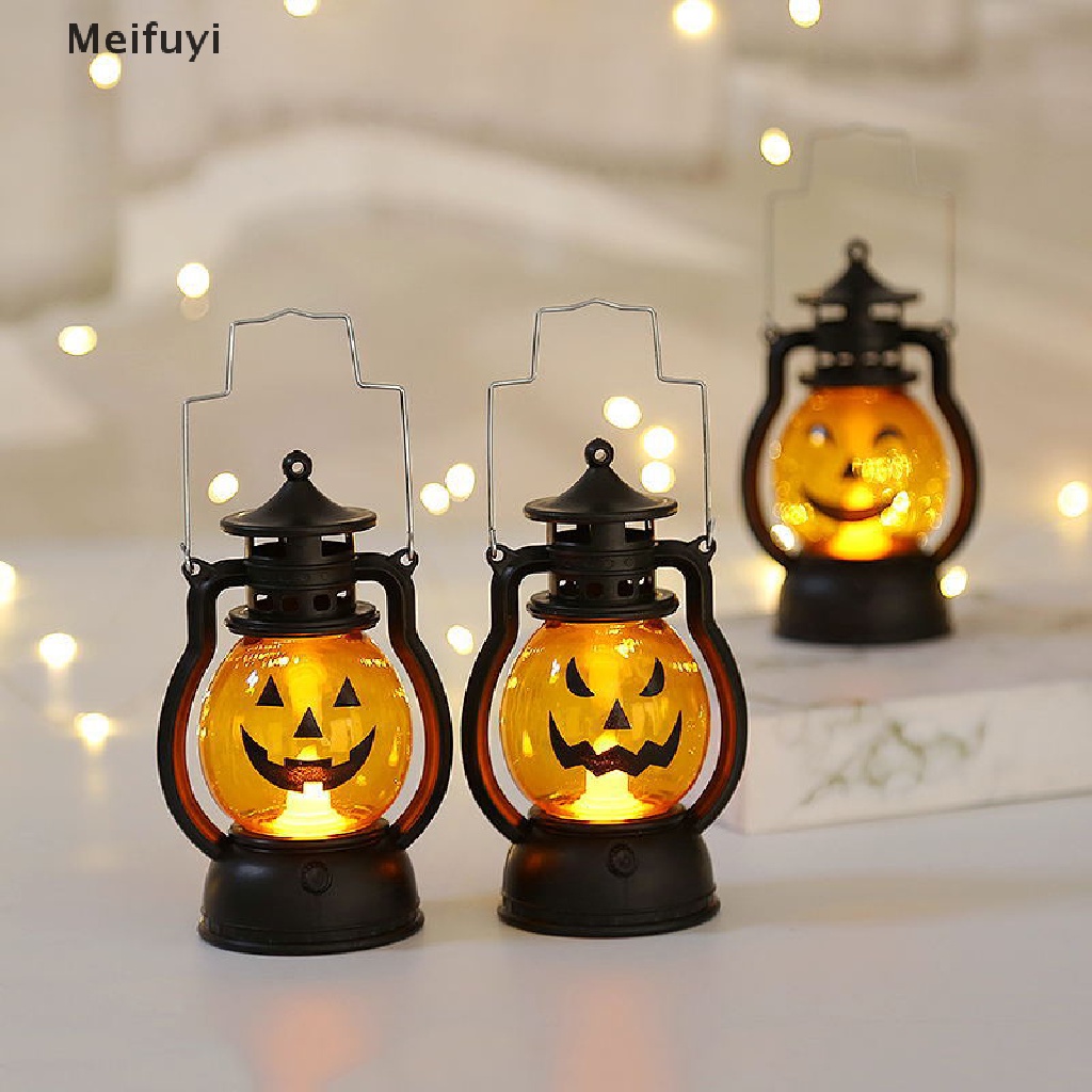 Đèn LED Dầu Hình Quả Bí Ngô Ma Trang Trí Halloween
