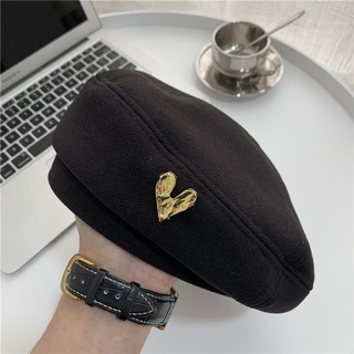 Nón Beret Dạ Hình Trái Tim