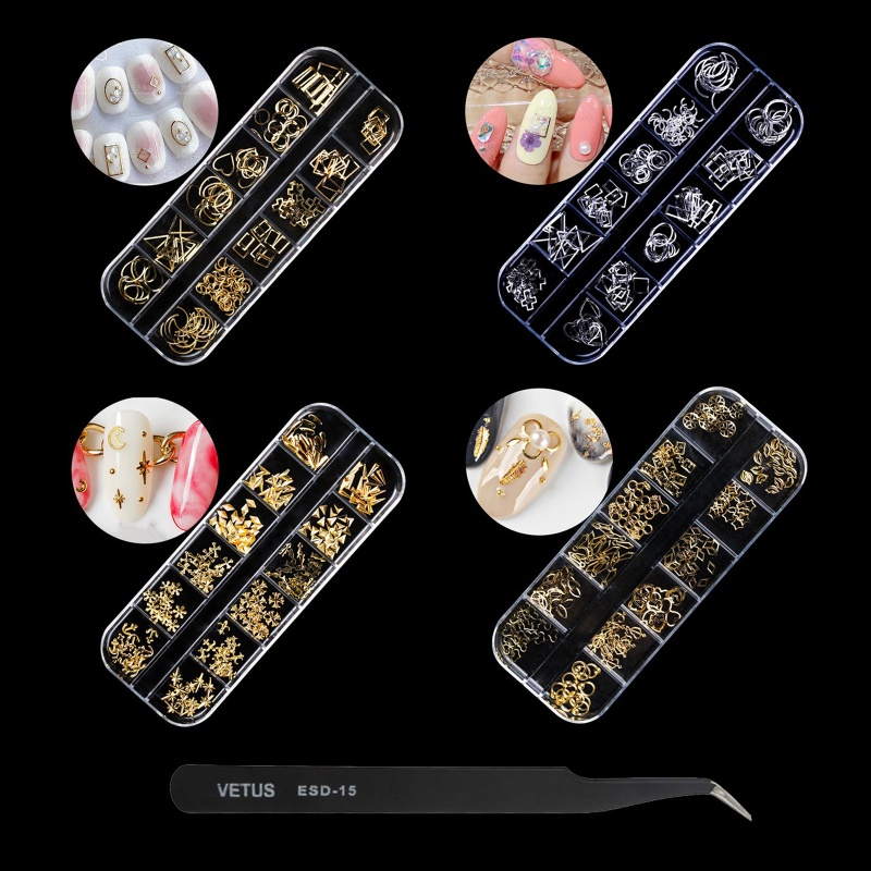 Sa Set Hạt Đá 3D Đính Móng Tay Nghệ Thuật Charms