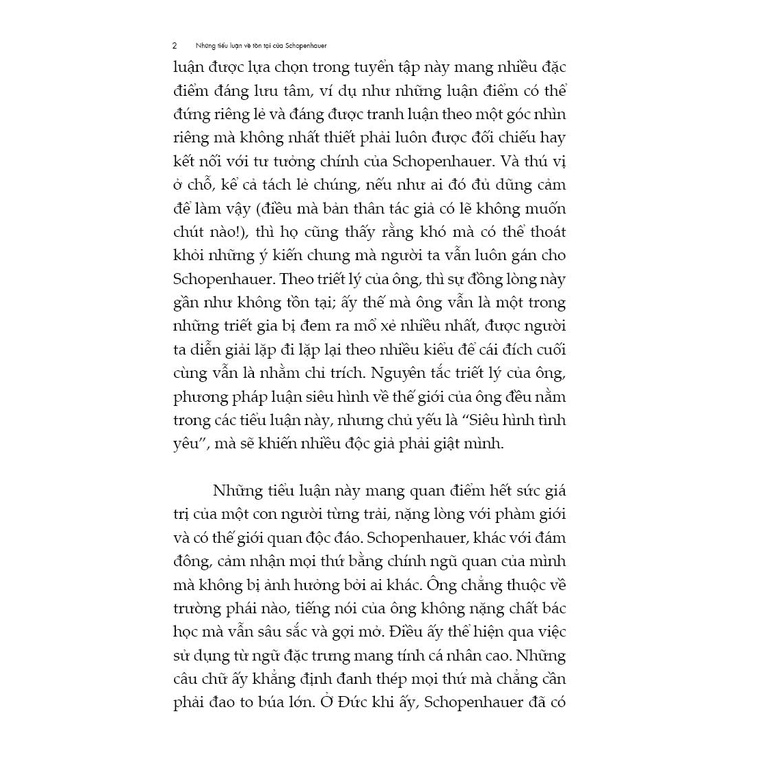 Sách - Những tiểu luận về tồn tại của Schopenhauer Arthur