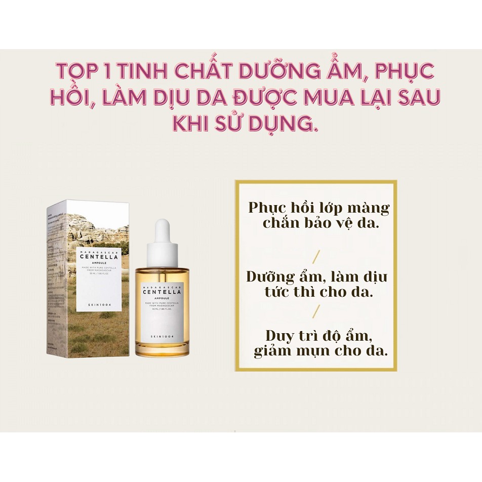 Bộ mỹ phẩm dưỡng da cho da nhạy cảm rau má Madagascar Centella Skin1004 Auth Hàn Quốc