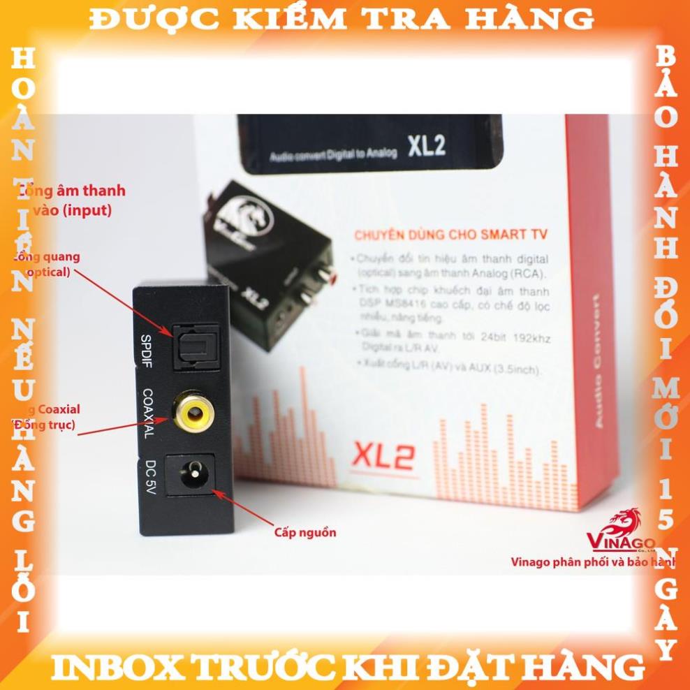Bộ Chuyển Quang XL2 Optical Sang Audio AV ra Amply + Cáp optical - Bộ chuyển đổi tín hiệu quang có cổng 3.5 angthuy