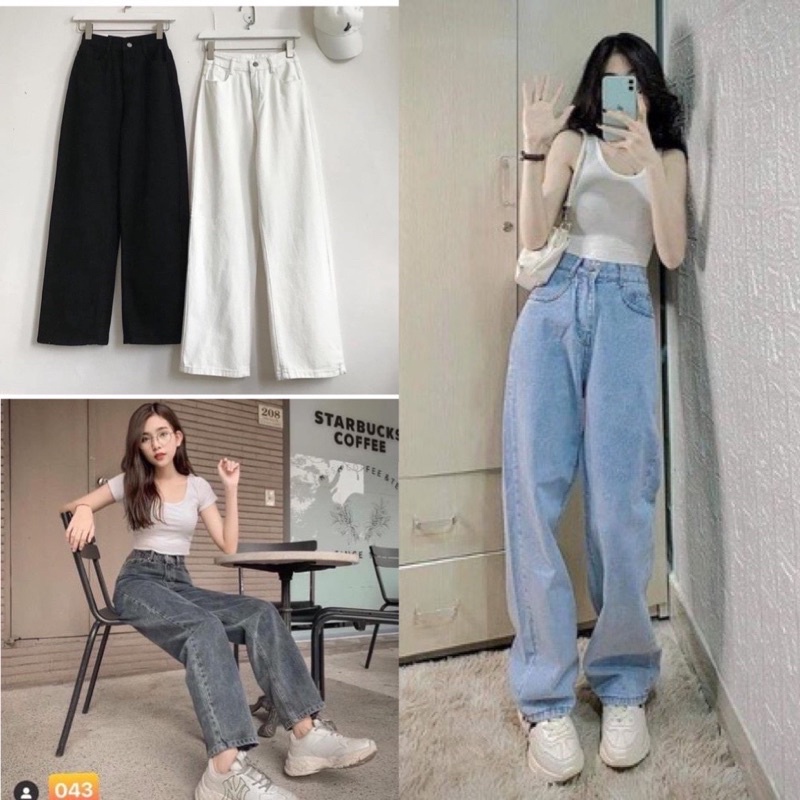 QUẦN ỐNG RỘNG SUÔNG NỮ, JEANS#3120