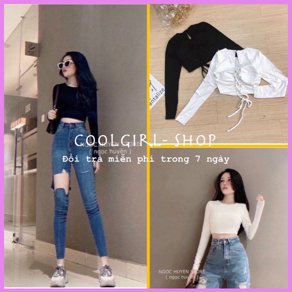 Áo Croptop Tay Dài Đan Chéo Lưng Có Mút Ngực Tuyết's House | BigBuy360 - bigbuy360.vn