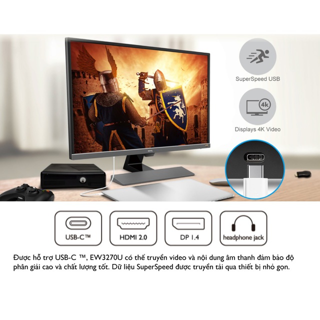 Màn hình BenQ EW3270U 32 inch 4K QHD 3840 x 2160 4ms 60Hz VA Freesync Speaker 2W x 2 | BigBuy360 - bigbuy360.vn
