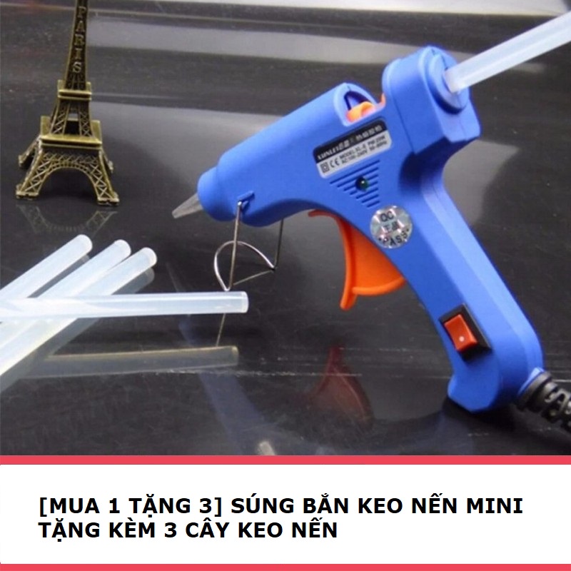 Máy bắn keo nến mini, Súng bắn keo nến nhỏ (Tặng kèm 2 cây keo nến)