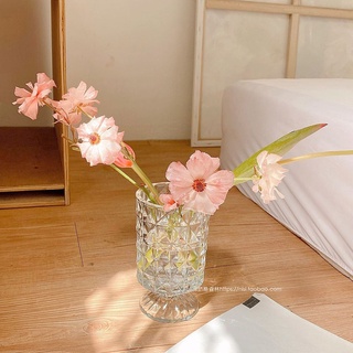 Lọ hoa thủy tinh trong suốt nổi trang trí nhà để bàn