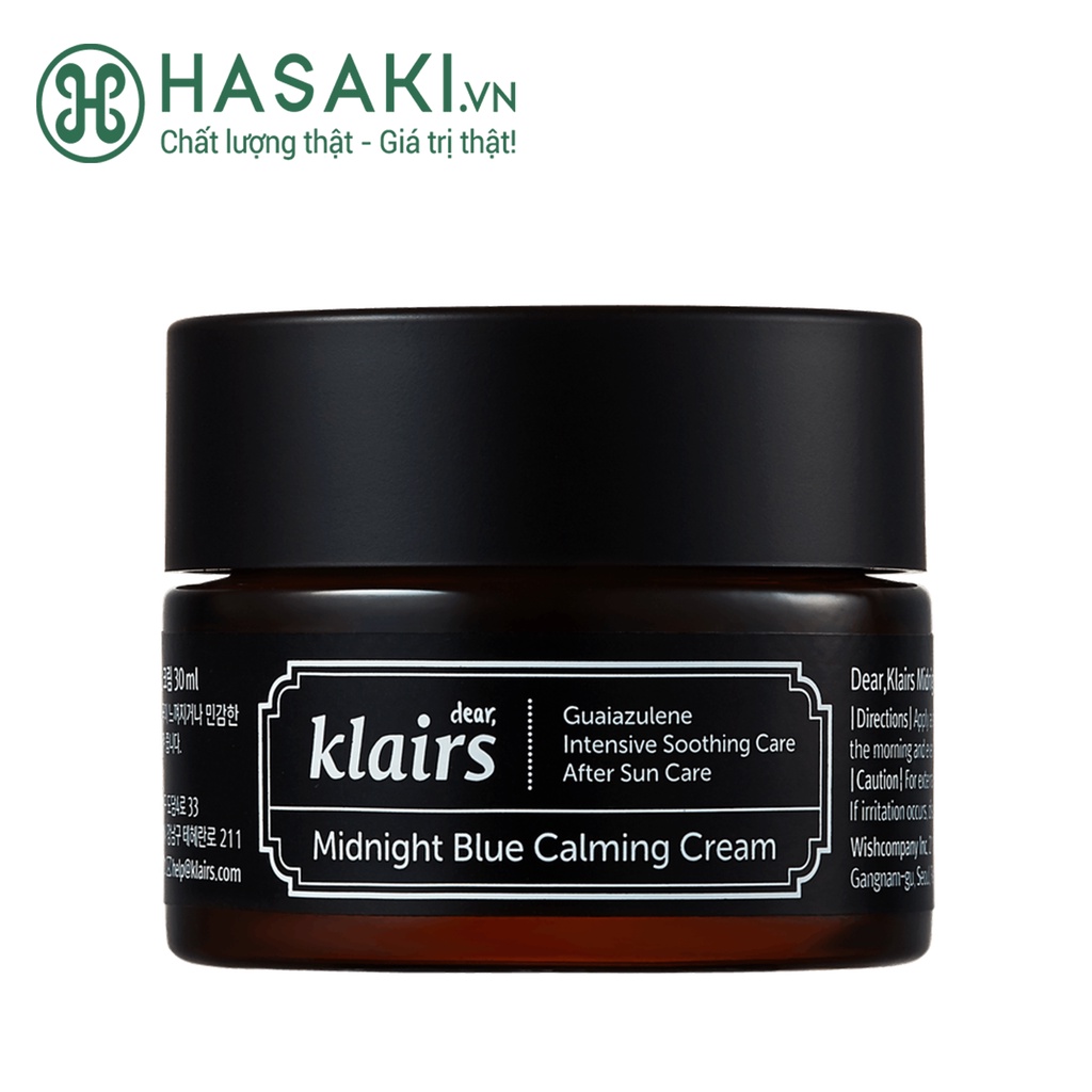 Kem Dưỡng Ẩm, Làm Dịu Da Ban Đêm Klairs Midnight Blue Calming Cream 30ml