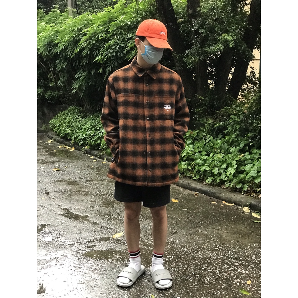Áo Khoác Stussy Họa Tiết  KYNETON CHECK OVERSHIRT