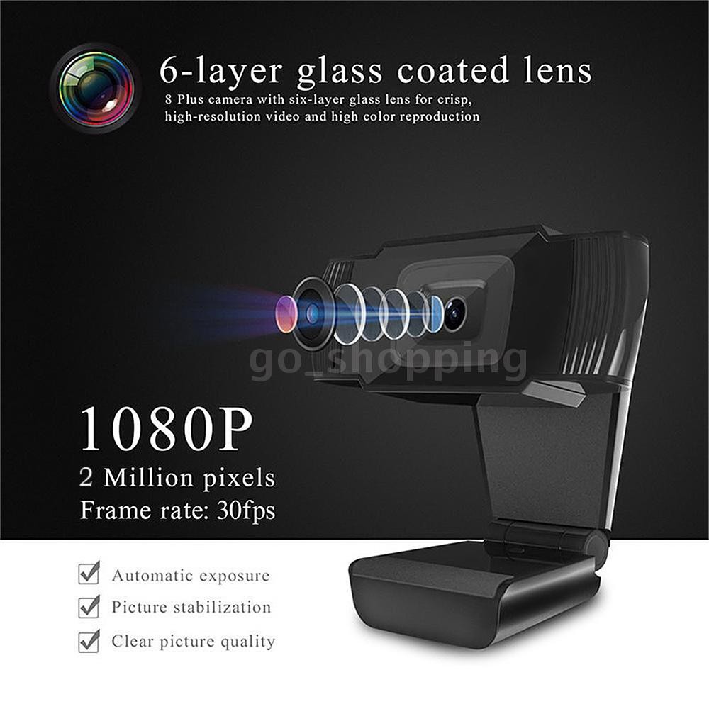 Webcam 1080p Hd Góc Rộng 30fps Kèm Dây Cáp Usb Tiện Dụng | BigBuy360 - bigbuy360.vn