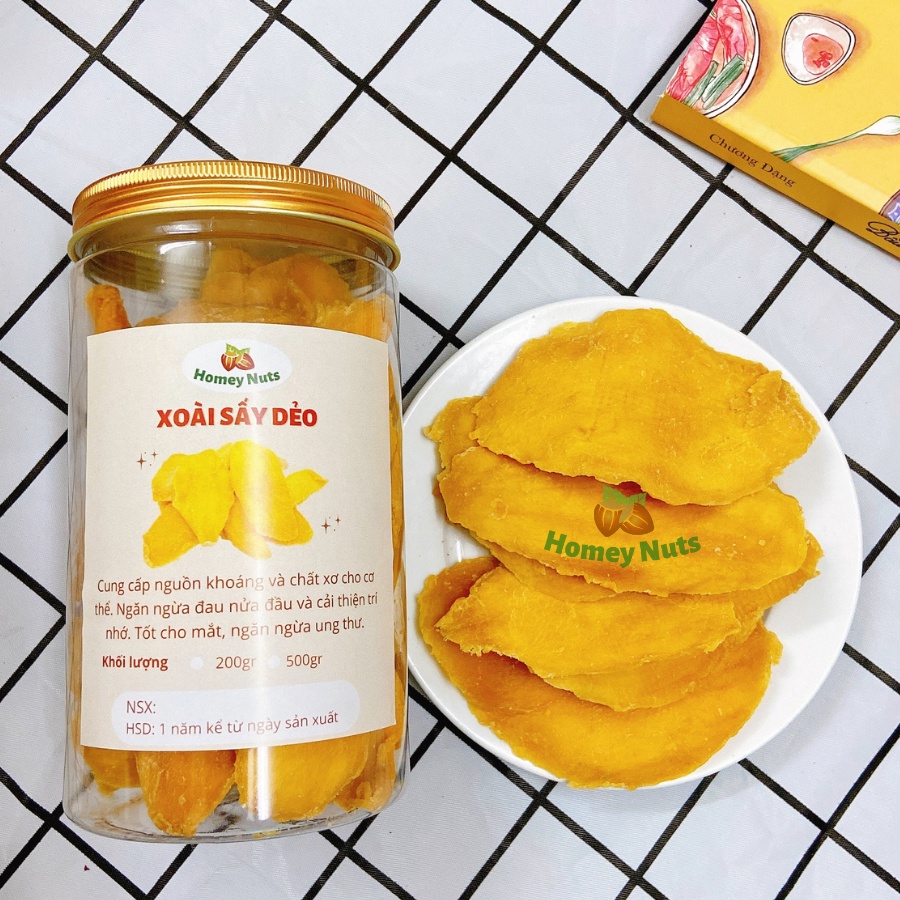 Xoài Sấy Dẻo thơm thơm, chua ngọt date mới, BST trái cây sấy dẻo Homey Nuts