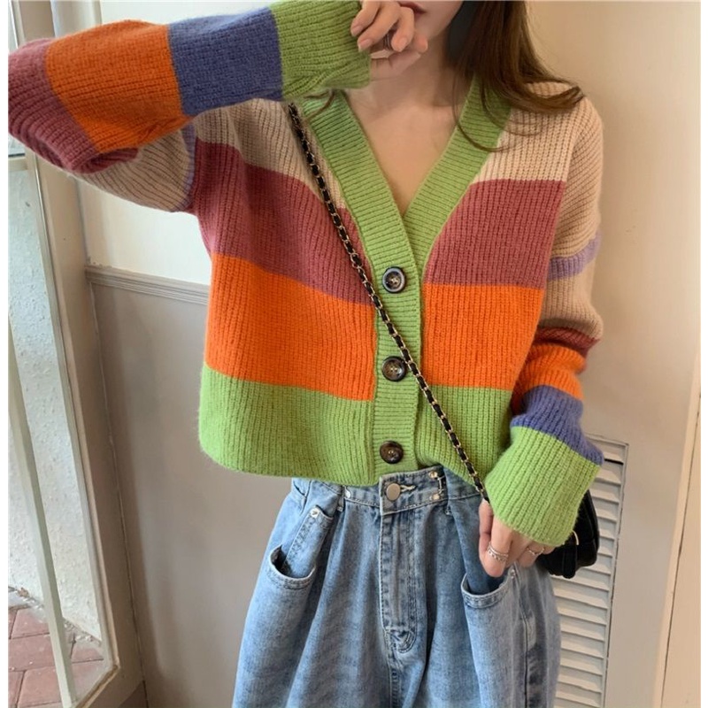 Áo Khoác cardigan Dệt Kim Tay Dài Cổ Chữ V Thời Trang Mùa Xuân Mới Cho Nữ