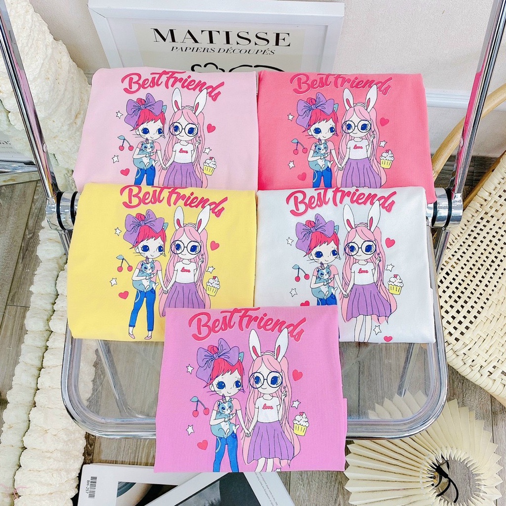 7-32kg Áo thu đông BB angel chất liệu cotton sài gòn hình bé gái best friend đáng yêu