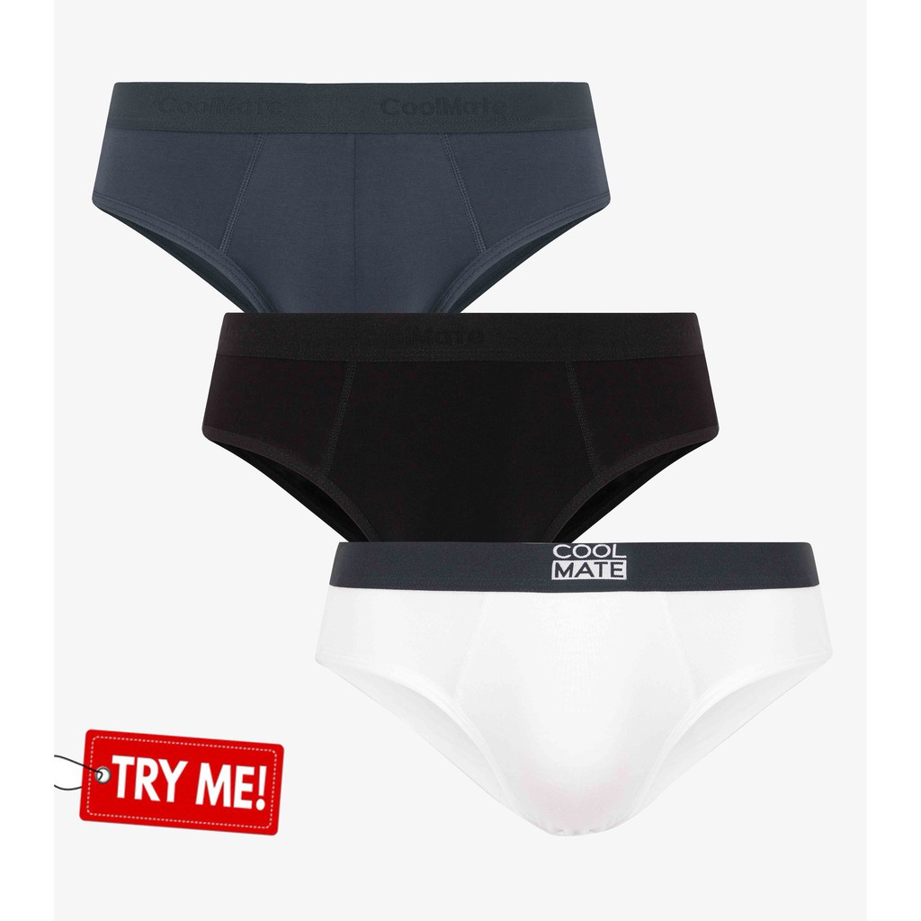 Combo dùng thử quần lót Brief nam 3 chất liệu Cotton, Modal, Bamboo thương hiệu Coolmate - Hàng nhập khẩu