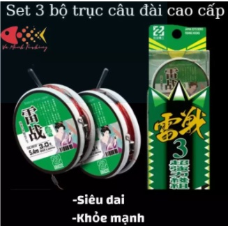 Trục Câu Đài Quấn Sẵn (Bộ 3 Chiếc) Seiko Nhật Bản Nylon Tàng Hình Siêu Khoẻ Chống Bào Mòn Cao Cấp