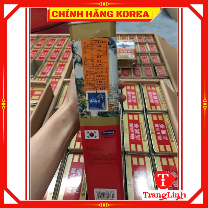 Hồng sâm củ khô hộp sắt Bio chính hãng - Nhân sâm khô hàn quốc - tranglinhkorea