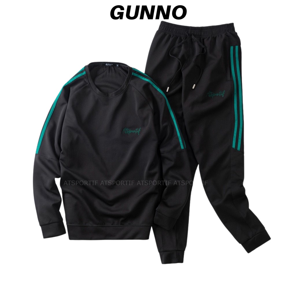Bộ thể thao nam mùa đông GUNNO chất nỉ Umi Hàn dày dặn năng động, thời trang