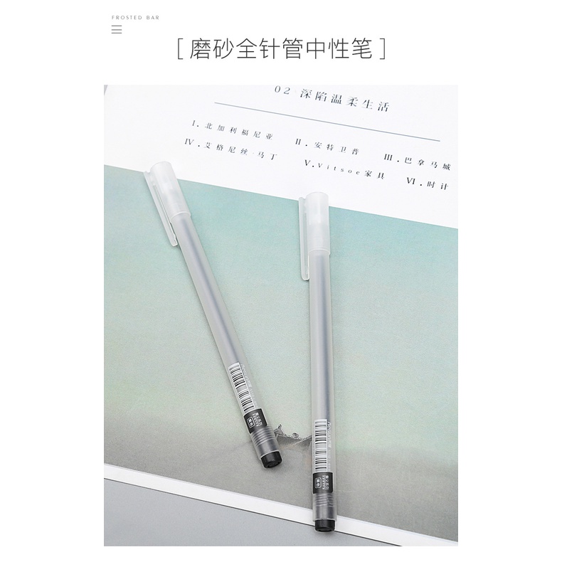 Bút Bi Mực gel Nhám Màu Đỏ Và Đen Kiểu Dáng Đơn Giản Dành Cho Học Sinh/Văn Phòng