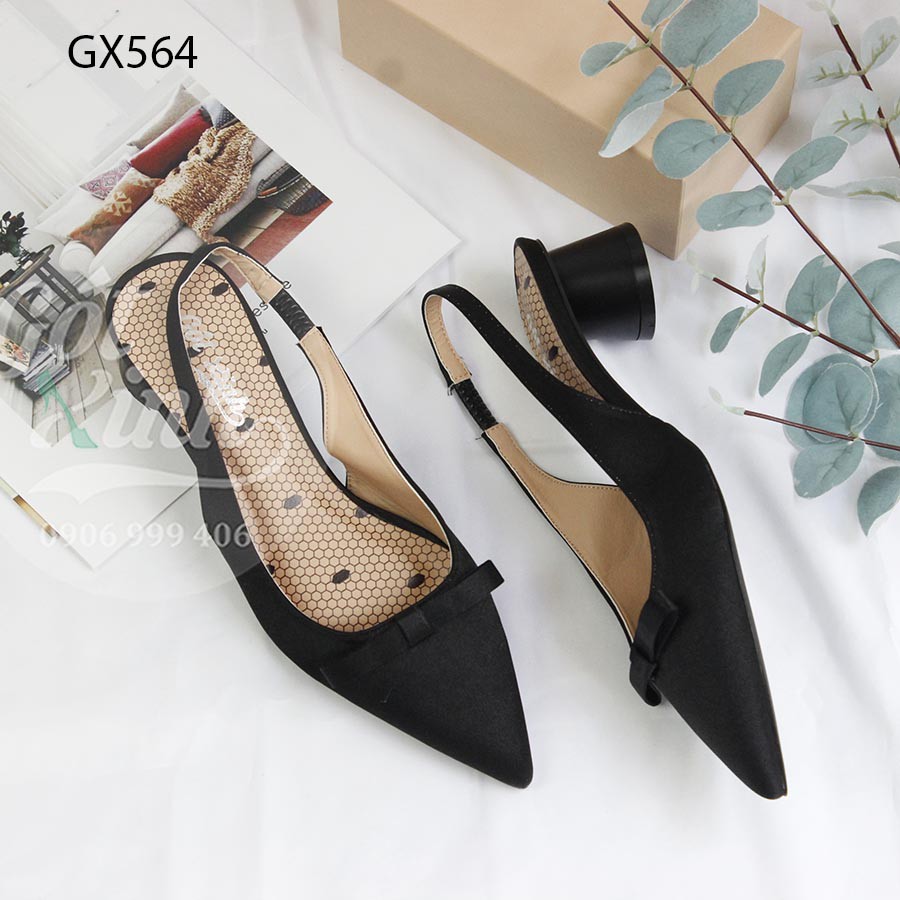 Giày Slingback 3cm gót tròn hở gót-có sẵn size 40 41 42