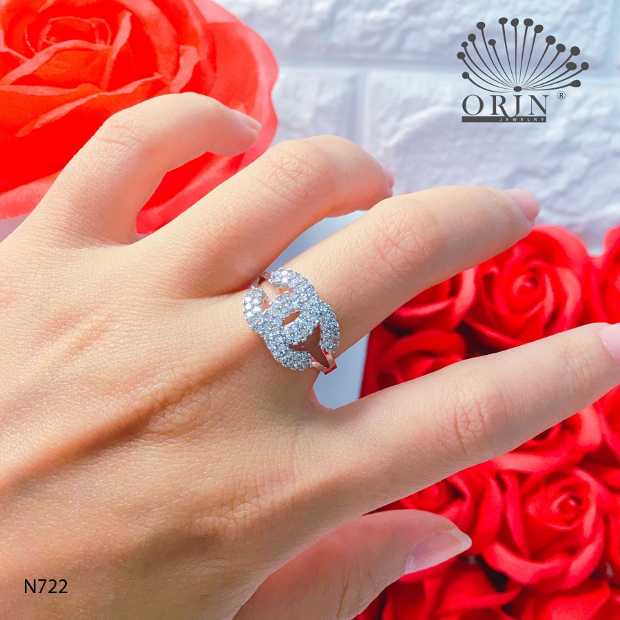 Nhẫn bạc nữ, nhẫn chữ x thiết kế cao cấp Orin N722