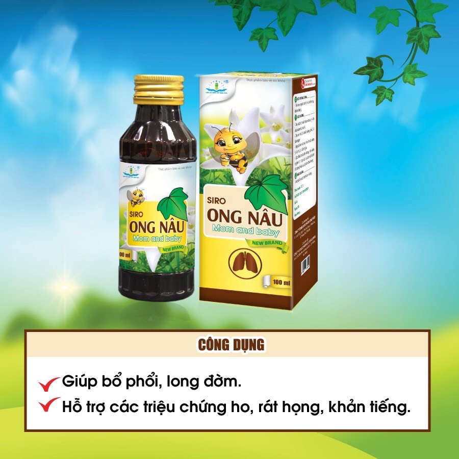 Siro Ong Nâu Mom And Baby Giảm Ho, Đau Họng, Khản Tiếng, Tiêu Đờm Chai 100ml