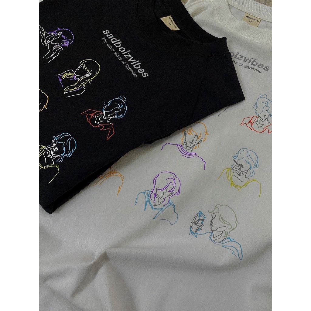 Áo thun SADBOIZ TOSS, SADBOIZVIBES TOSS WHITE/BLACK, hàng có SẴN / SADBOIZ Chính Hãng, Mua kèm deal sock (Túi tote) | BigBuy360 - bigbuy360.vn