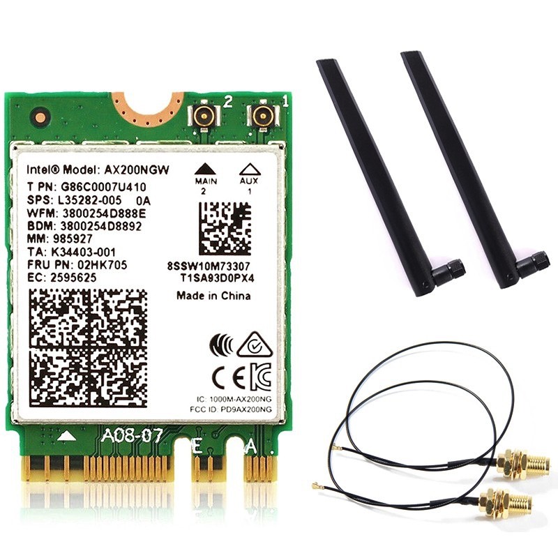[Mã 1511ELSALE hoàn 7% đơn 300K] Card wifi Intel AX200 chuẩn 802.11ax 2 băng tần + bluetooth 5.1 | BigBuy360 - bigbuy360.vn