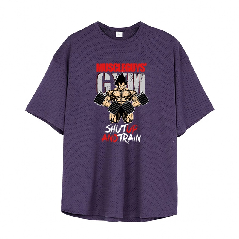 Áo Thun Thể Thao Tay Ngắn Phối Lưới Khô Thoáng Nhanh Thời Trang Cho Nam