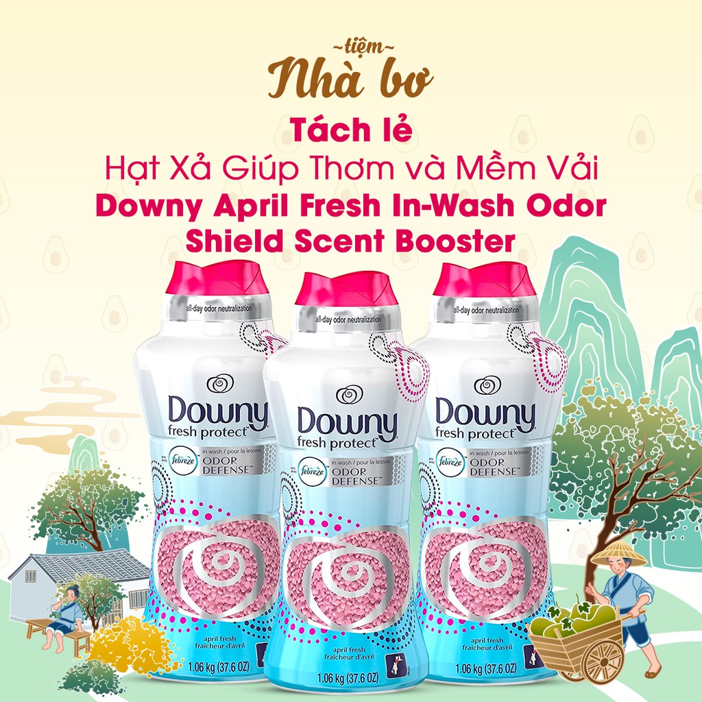 [Tách Lẻ] Hạt Xả Giúp Thơm và Mềm Vải Downy Fresh Protect in-wash Scent Beads with Febreze Odor Defense April Fresh 45g