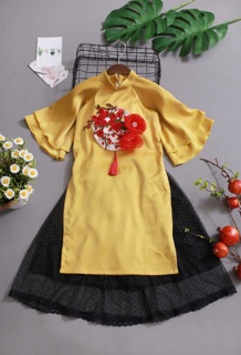 Áo dài lụa thiết kế( tú lựu