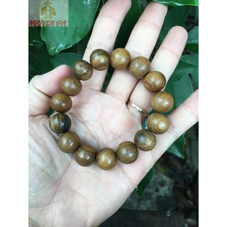 Vòng tay phong thủy gỗ Bách Xanh 14 mm