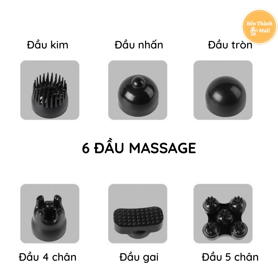 ✈️ [Freeship] MÁY MASSAGE CẦM TAY KHÔNG DÂY MOICO [6 đầu massage chuyên dụng]