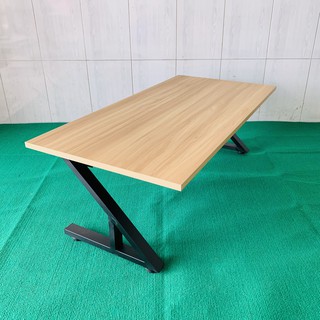 Bàn làm việc (R50*D100*C35cm) chân sắt chữ Z gấp bệt {GIÁ TẠI XƯỞNG} mặt gỗ MDF NHẬP KHẨU màu vàng vân gỗ sồi dày 18mm