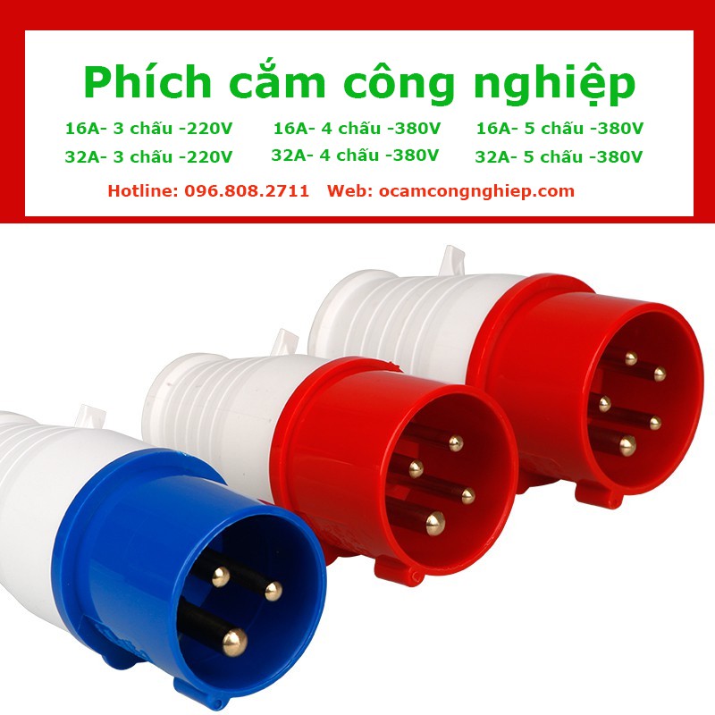 PHÍCH  CẮM CÔNG NGHIỆP 16A-32A- 3 CHÂN 4 CHÂN 5 CHÂN- Ổ CẮM ĐIỆN TÂM VIỆT